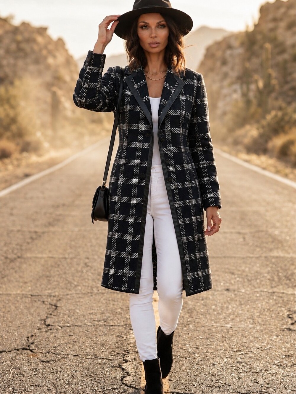 Like New BANANA REPUBLIC Plaid Knit Wool Leather Trim Coat XS Worn 1x!